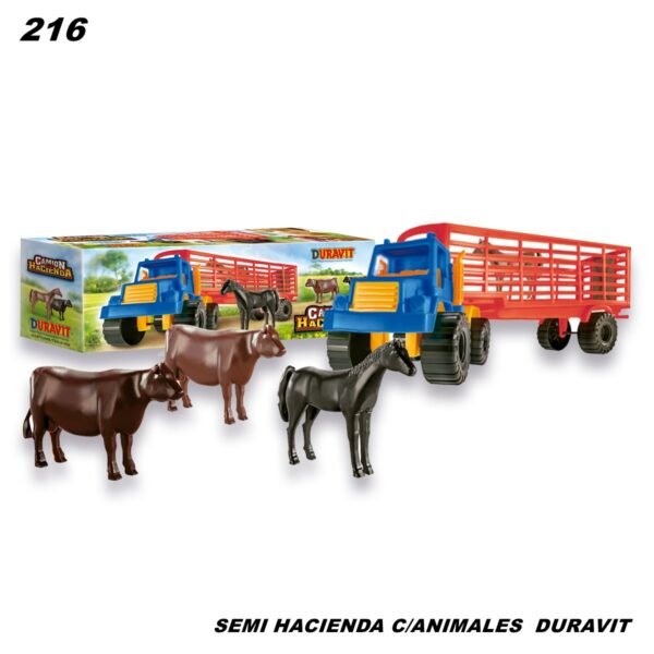 216 CAMION SEMI HACIENDA CON ANIMALES  (Caja 9)