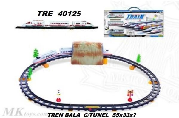 40125 TREN BALA  A PILA VIA Y TUNEL 55X33X7