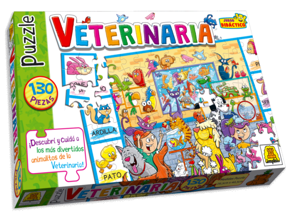 IM310- Veterinaria Contiene 1 puzzle de 130 piezas Medidas 40.5 x 29.5 cm Medidas de la caja 34.5 x 22.4 x 4.4 cm Edad: 4 años (orientativa) Puzzle Infantil. IMPLAS CAJAX8.
