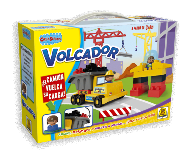 IM163 -Volcador, BLOQUES/CONSTRUCCION, Cantidad de piezas: 24 Contiene una escena para ambientar tu juego. Edad: A partir de 3 años. Medidas de la caja: 18.5 x 25.8 x 7.5 cm Juego de bloques de encastre perfecto.IMPLAS.