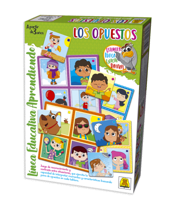 IM328- Los opuestos ,DIDACTICOS EDUCATIVOS, Edad: a partir de 3 años Participantes: 1 a 4 Medidas de la caja: 27 x 19.5 x 3.5 cm Juego de asociación.IMPLAS.