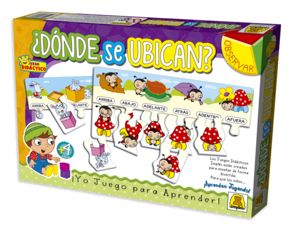 IM317- ¿Donde se ubican? DIDACTICOS EDUCATIVOS. Edad: a partir de 4 años Participantes: 1 a 6 Medidas de la caja: 27 x 19.5 x 3.5 cm Juego de encastre para estimular las nociones de espacio y lugar.IMPLAS.