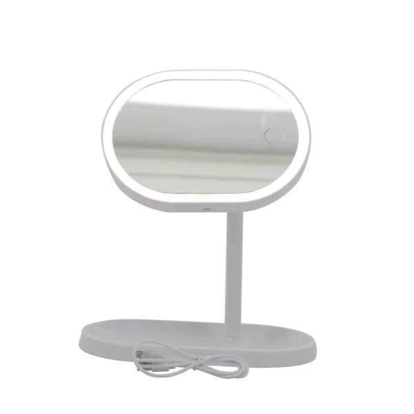 17809 – Espejo USB Trendy batería recargable(+FOTOS)  Info: Luz cálida, mixta y fría, Incluye cable USB Composición: Plástico Alto: 12,5cm Ancho: 18cm Profundidad: 2cm - Imagen 2