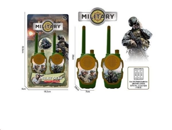 13644 - WALKIE TALKIE INTERCOMUNICADOR  MILITAR A PILA 32X18X3