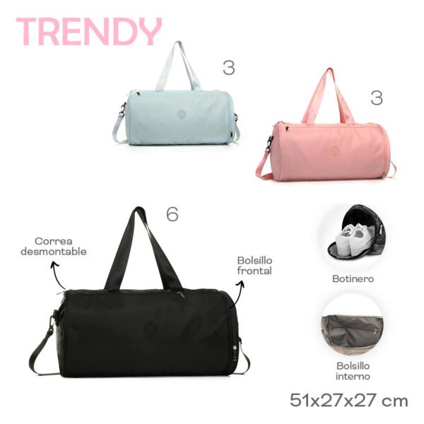 52496 - Bolso Trendy T2  (+fotos)  Info: Correa desmontable. Botinero. Compartimento interno Composición: Nylon Alto: 27cm Ancho: 51cm Profundidad: 27cm