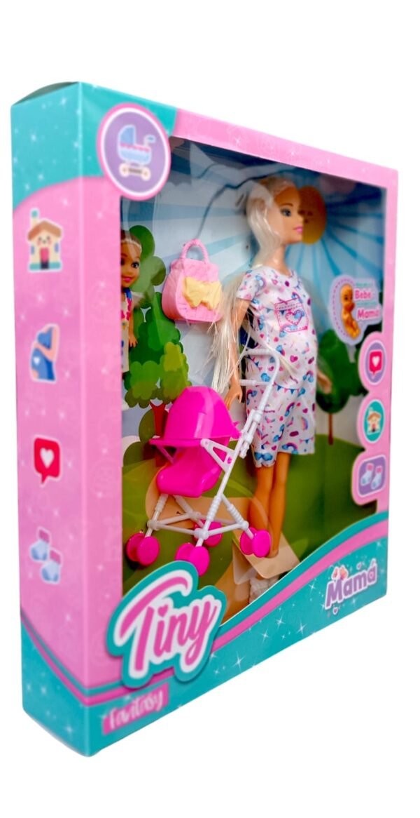 *53865- MUÑECA TINY MAMA EMBARAZADA C/NIÑO Y ACCES 33X29X5  +INFO+FOTOS - Imagen 6