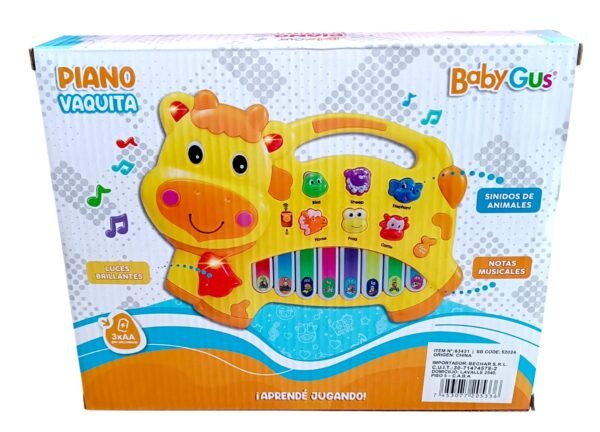 52024- VACA PIANO ANIMALES SONIDOS LUCES 2MOD 26X21X5 +INFO+FOTOS - Imagen 4