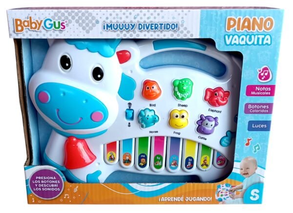 52024- VACA PIANO ANIMALES SONIDOS LUCES 2MOD 26X21X5 +INFO+FOTOS - Imagen 3