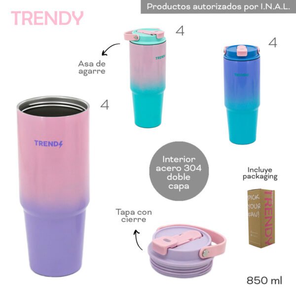 18442 - Vaso Termico Trendy 850ML, DESCRIPCION EN +FOTOS+VIDEO+INFO
