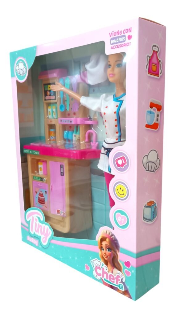 *53467 - MUÑECA TINY COCINERA 2 MOD C/MUCHOS ACCESORIOS 33X26X6 +INFO+FOTOS - Imagen 3