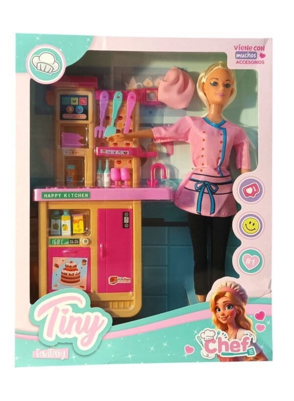 *53467 - MUÑECA TINY COCINERA 2 MOD C/MUCHOS ACCESORIOS 33X26X6 +INFO+FOTOS - Imagen 2
