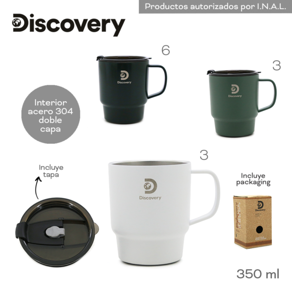 17086 - Taza Térmica Discovery T3 350ML PACKAGING descripción en +INFO+fotos