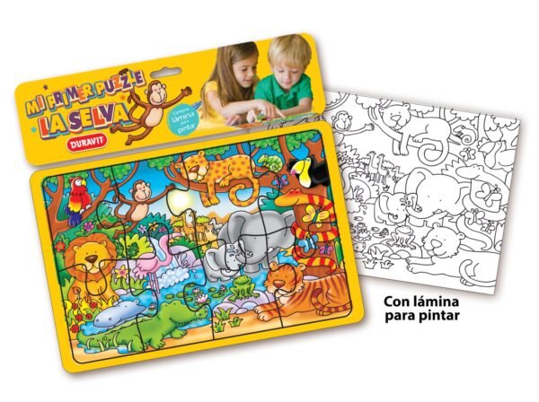 54 - PUZZLE LA SELVA 8 PIEZAS C/LÁMINA PARA COLOREAR DURAVIT (X48) +INFO+FOTOS