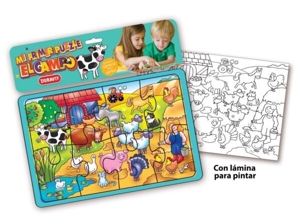55 - PUZZLE LA GRANJA 8 PIEZAS C/LÁMINA PARA COLOREAR DURAVIT (X48) +INFO+FOTOS