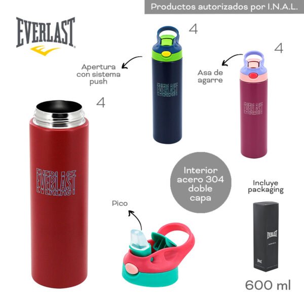18479 - Botella Termica Everlast, 600ML  DESCRIPCIÓN EN +INFO+FOTOS