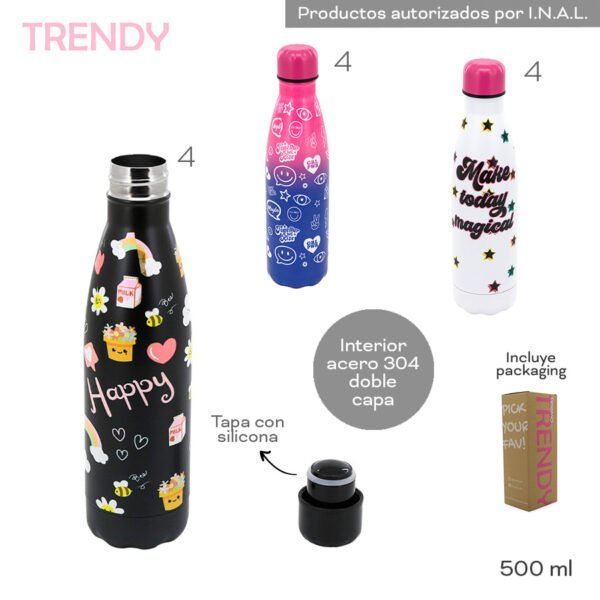 18481 - Botella Termica Trendy 500ML, DESCRIPCIÓN EN +INFO+FOTOS