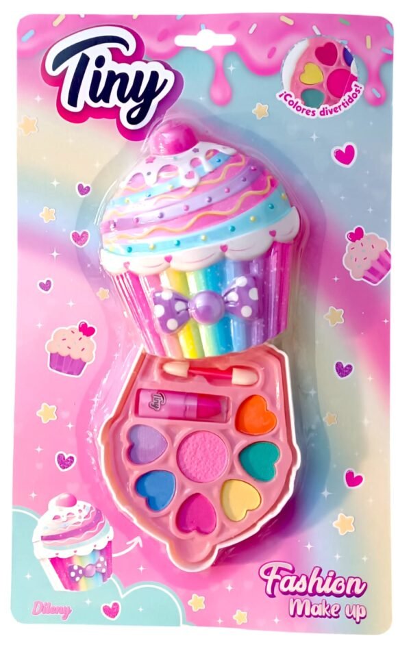 3348- MAQUILLAJE TINY CUPCAKE ARCO IRIS 18.5X30X3.5 - Imagen 2