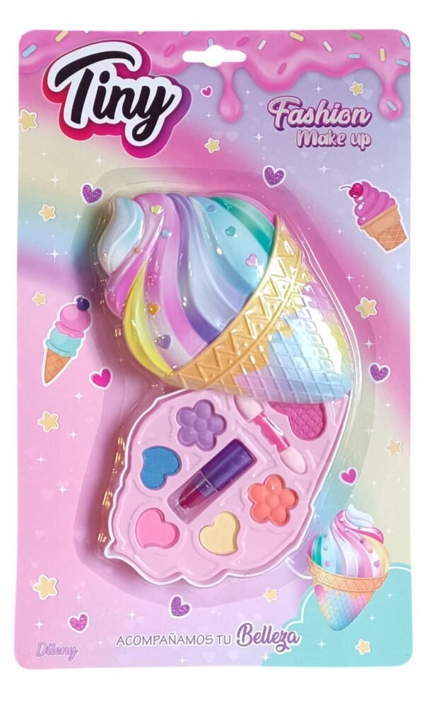 3349- MAQUILLAJE TINY CONO HELADO ARCO IRIS 31X18X3 +INFO+FOTOS - Imagen 2