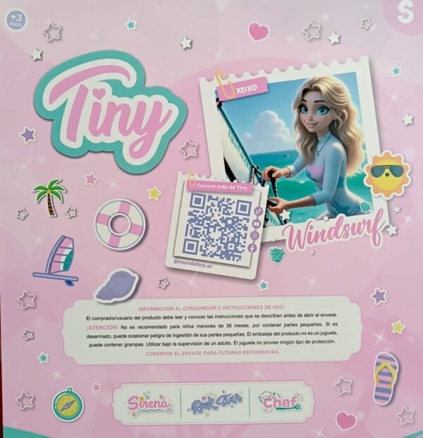 *55865- MUÑECA TINY WINDSURF C/ACCESORIOS 30X34X7 +INFO+FOTOS - Imagen 4