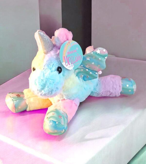 82207- UNICORNIO MULTICOLOR 13"=33 CM +INFO+FOTOS