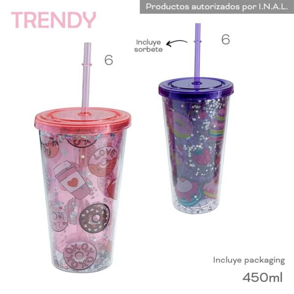 17389 - Vaso Trendy T2 450ML (+FOTOS)   Info: Incluye sorbete y packaging  Composición: AS +INFO+FOTOS