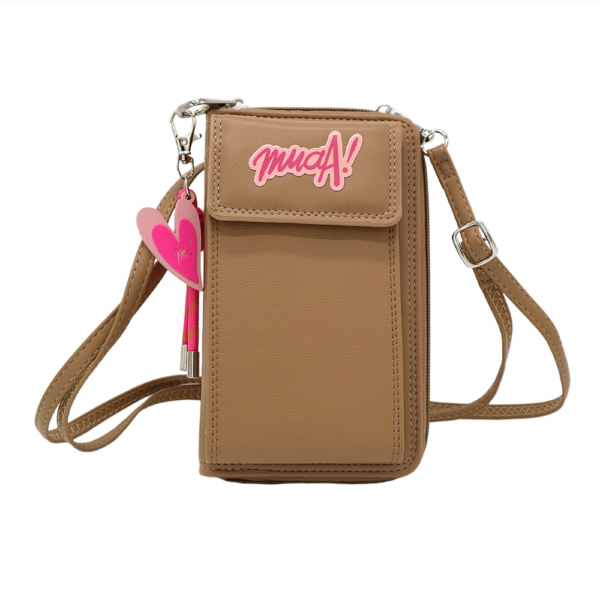 28739 -morral Phone Bag Muaa , +info+fotos Info: Tira regulable y desmontable, bolsillo frontal, llavero desmontable Composición: PU Alto: 18cm Ancho: 10cm Profundidad: 4cm - Imagen 4