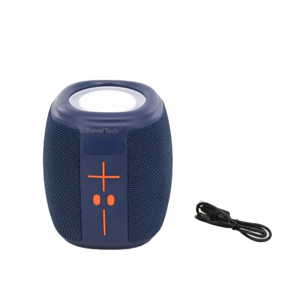 30444- PARLANTE TRAVEL TECH ,CON LUCES 14X11X11 +INFO+FOTOS ,RESISTENTE AL AGUA ,MICRO SD, 10 HORAS DE AUTONOMÍA, TAPA ANTI-SUCIEDAD, CINTA DE AGARRE ,INCLUYE CABLE CARGA, INCLUYE PACKAGING - Imagen 8