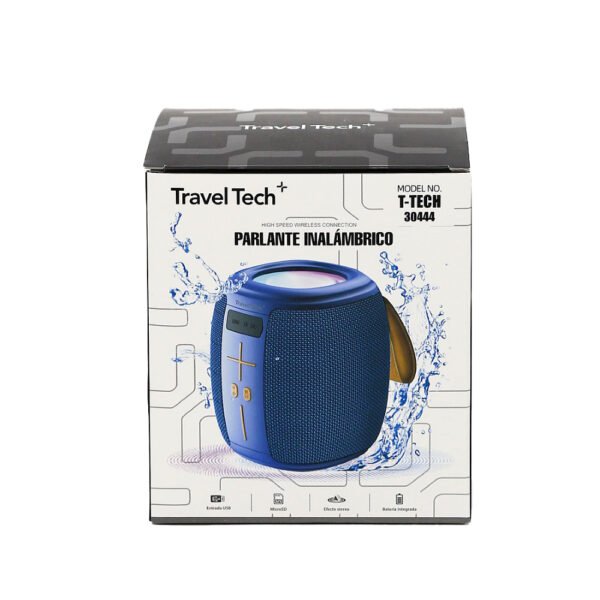 30444- PARLANTE TRAVEL TECH ,CON LUCES 14X11X11 +INFO+FOTOS ,RESISTENTE AL AGUA ,MICRO SD, 10 HORAS DE AUTONOMÍA, TAPA ANTI-SUCIEDAD, CINTA DE AGARRE ,INCLUYE CABLE CARGA, INCLUYE PACKAGING - Imagen 18