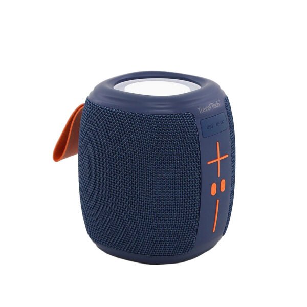 30444- PARLANTE TRAVEL TECH ,CON LUCES 14X11X11 +INFO+FOTOS ,RESISTENTE AL AGUA ,MICRO SD, 10 HORAS DE AUTONOMÍA, TAPA ANTI-SUCIEDAD, CINTA DE AGARRE ,INCLUYE CABLE CARGA, INCLUYE PACKAGING - Imagen 5