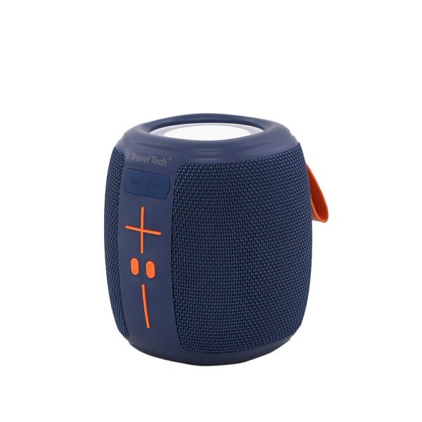 30444- PARLANTE TRAVEL TECH ,CON LUCES 14X11X11 +INFO+FOTOS ,RESISTENTE AL AGUA ,MICRO SD, 10 HORAS DE AUTONOMÍA, TAPA ANTI-SUCIEDAD, CINTA DE AGARRE ,INCLUYE CABLE CARGA, INCLUYE PACKAGING - Imagen 6
