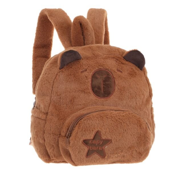 53708 - Mochila Peluche Capibara +INFO+FOTOS Info: 11p, bolsillo frontal, tiras regulables Composición: peluche Alto: 28cm Ancho: 25cm Profundidad: 11cm - Imagen 3