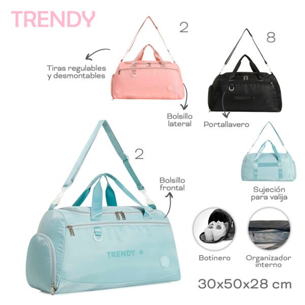 18573 - Bolso Trendy +INFO+FOTOS  Info: Bols front, lat, botinero, org int, suj p valij, tir desmnt  Composición: Nylon  Alto: 30cm  Ancho: 50cm  Profundidad: 28cm