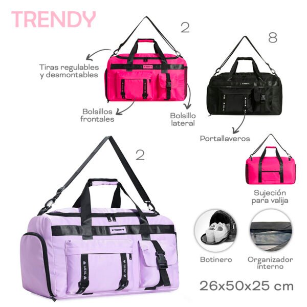 18578 - Bolso Trendy +INFO+FOTOS  Info: Bols front, lateral, org int, antirrobo, tir desmnt  Composición: Nylon  Alto: 26cm  Ancho: 50cm  Profundidad: 25cm