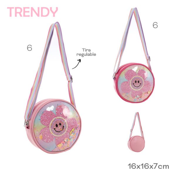 53727C - Carterita Infantil Trendy +INFO+FOTOS Info: Tira regulable, contiene glitter Composición: 70pu 30pvc Alto: 16cm Ancho: 16cm Profundidad: 7cm