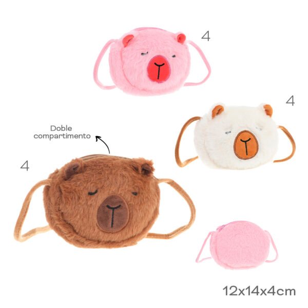 53810 - Carterita Peluche Capibara +INFO+FOTOS Info: Doble compartimento Composición: peluche Alto: 12cm Ancho: 14cm Profundidad: 4cm