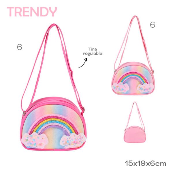 53767 - Carterita Infantil Trendy +INFO+FOTOS Info: Tira regulable Composición: 60PU 40PVC Alto: 15cm Ancho: 19cm Profundidad: 6cm