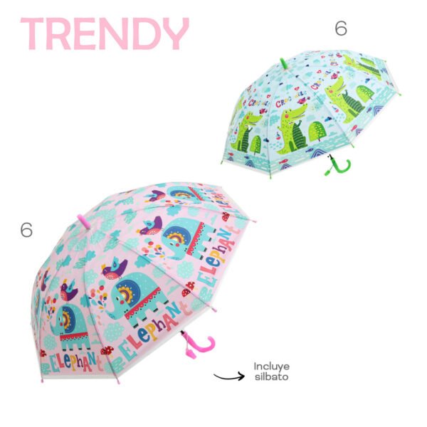 53562P - Paraguas TRENDY infantiles +info+fotos Info: incluye silbato  Composición: Eva + metal