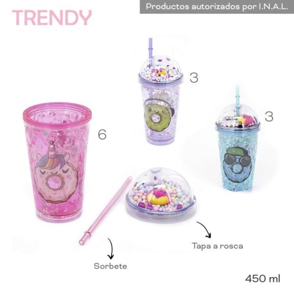 18524 - Vaso Trendy 450ML  +INFO+FOTOS Info: Sorbete, tapa a rosca Composición: Plástico