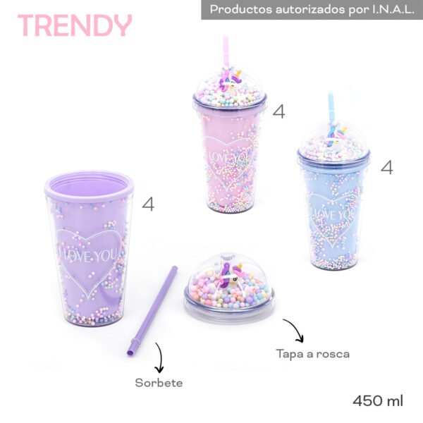 18526 - Vaso Trendy 450ML +INFO+FOTOS Info: Sorbete, tapa a rosca Composición: Plástico