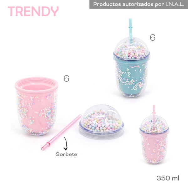 19021 - Vaso Trendy 350ML  Sorbete Composición: Plástico +INFO+FOTOS