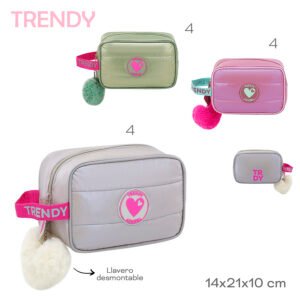 30149 - Cartuchera Trendy  Info: Llavero desmontable  Composición: Nylon  Alto: 14cm  Ancho: 21cm  Profundidad: 10cm +INFO+FOTOS