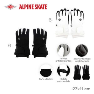 31267-Guante Alpine Skate	27cm	11cm		Poliéster	Puño elástico, palmas antides, interior térmico acolchonado, hebilla antipérdida +INFO+FOTOS