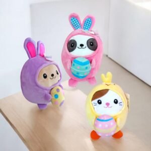 830499- ANIMALES 8´´ =20CM C/DISFRAZ CONEJO POLLO C/HUEVO +INFO+FOTOS