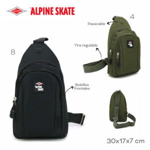 15747-	ChestBag Alpine Skate T3	30cm	17cm	7cm	Nylon	Bolsillos frontales, tira regulable, pasacable morral MARROQUINERIA +INFO+FOTOS
