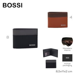 32028-	Billetera Bossi	8,5cm	11cm	2cm	PU	Monedero interno, incluye packaging MARROQUINERIA +INFO+FOTOS