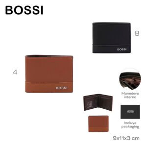 32029-	Billetera Bossi	9cm	11cm	3cm	PU	Monedero interno, incluye packaging MARROQUINERIA +INFO+FOTOS