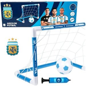 57508- ARCO DE FUTBOL C/PELOTA INFLADOR "AFA LICENCIA OFICIAL PAKAGING" 54X18X4 JUEGO JUGUETE+INFO+FOTOS