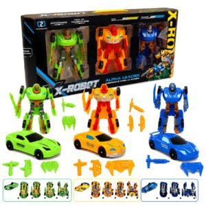 57627- 3 ROBOTS TRANSFORMERS SET EN CAJA VALIJA 48X22X6 JUGUETES +INFO+FOTOS