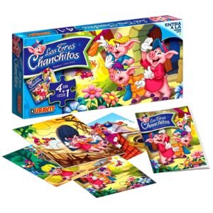 45 PUZZLE 4 EN 1 CAJA  CAJA  TRES CHANCHITOS  DURAVIT (Caja 18)