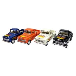 42570-COLECCION KINSMART CHEVY 1955 PRINTING FIRE 1:32 LICENCIA  AUTOMOTRIZ PACKAGING